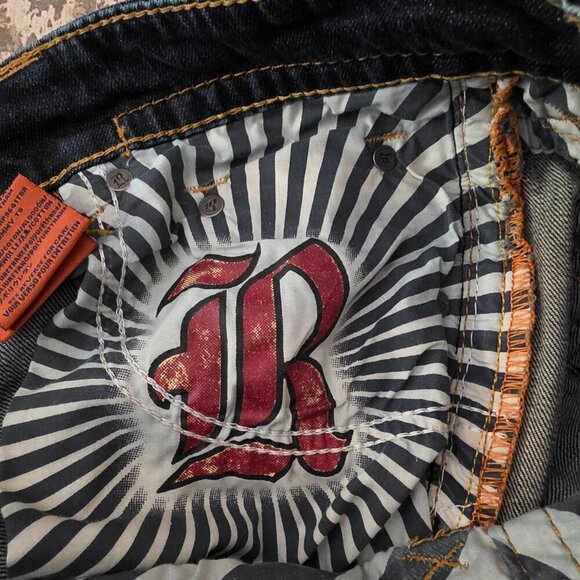 Men's Rock Revival Tommy Straight Leg Blue Jeans Size 30 - Picture 8 of 13